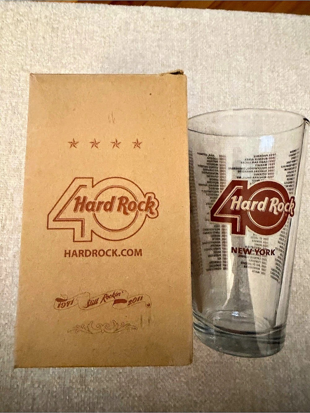 Hard Rock Cafe 40th Anniversary New York Pint Glass